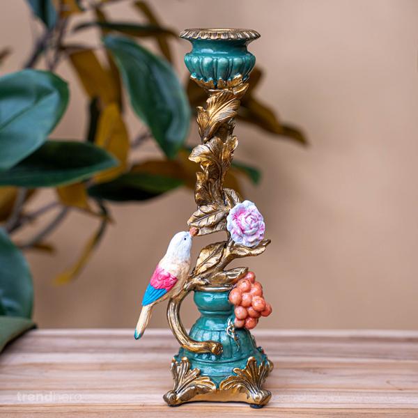 Candlestick Bird Gold – Large – 28,5 cm