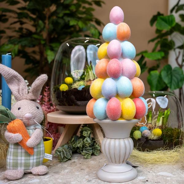 Paasei boom decoratie – Glitter pastel eieren – ↑ 40 cm