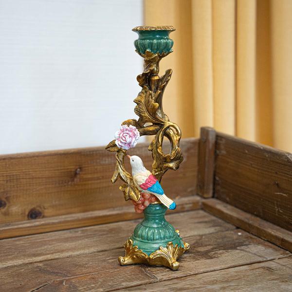 Candlestick bird & Flower – Extra Large – 33 cm