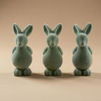 3x Paashaas decoratie – Groen fluweel – ↑ 12,5 cm
