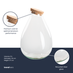 Terrarium fles met kurk – Drop XL – Ø 24 cm ↑ 37 cm