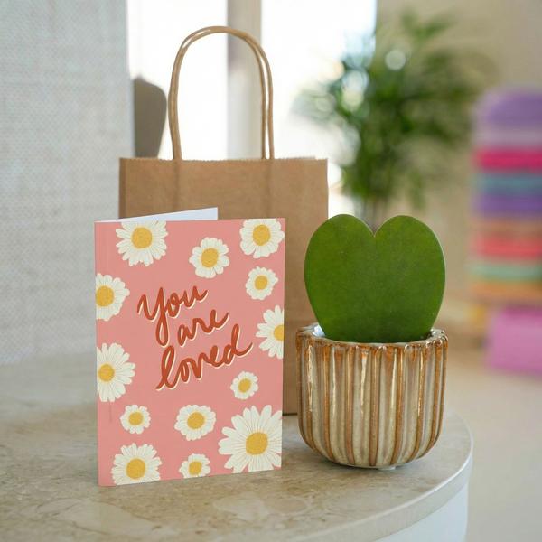 Cadeauset – Love Set – Hartjesplant, pot, wenskaart & geschenktasje