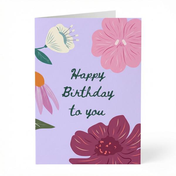 Wenskaart “Happy Birthday” – A6 Gevouwen – Voeg persoonlijke boodschap toe