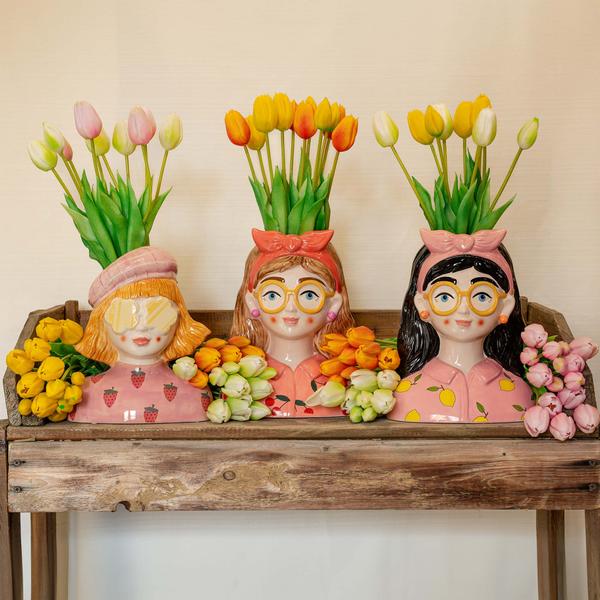 Tulpen boeket Geel – 5 stuks – ‘Real Touch’ Kunst tulpen – 42 cm (yellow)