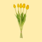 Tulpen boeket Geel – 10 stuks – ‘Real Touch’ Kunst tulpen – 42 cm (yellow)