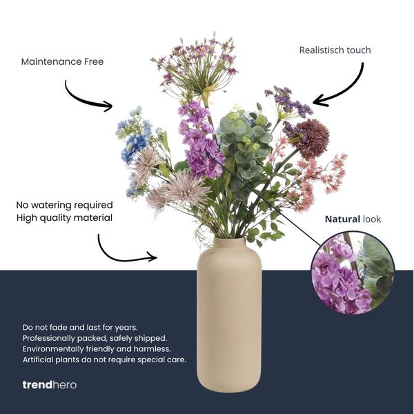 Kunstbloemen boeket – Purple Bloom Deluxe – Real Touch – 10 stelen – ↑ 90 cm