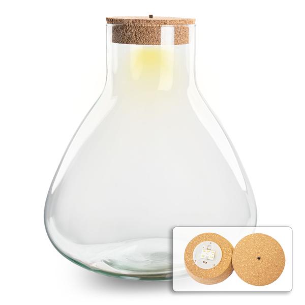 Terrarium fles met verlichting – Sam XL – Ø 30 cm ↑ 32 cm