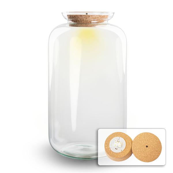 Terrarium fles met verlichting – Sven XL – Ø 23 cm ↑ 43 cm