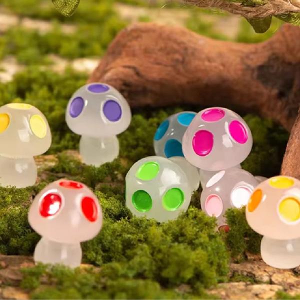 Glow in the dark – Mushrooms – Multi – ↑ 2 cm – 8 stuks