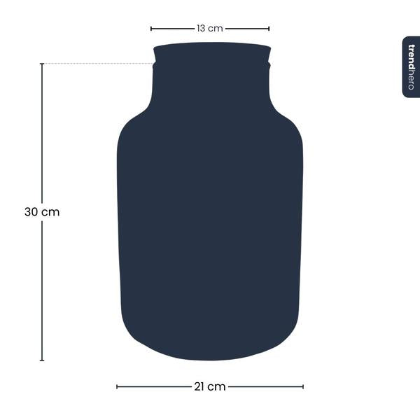 Terrarium fles met verlichting – Milky – Ø 21 cm ↑ 30 cm