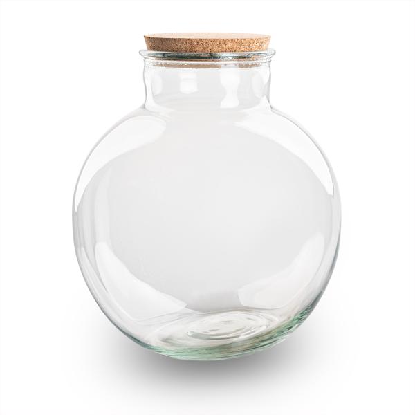 Terrarium fles met (LED) kurk – Bolder Bob – Ø 30 cm ↑ 31 cm – Zonder LED-kurk