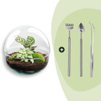 DIY Planten terrarium tweedelig bolglas – Dome – Ø 20 cm ↑ 20 cm – Rake + Shovel + Tweezer