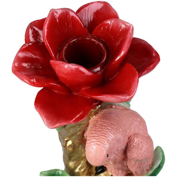 Kandelaar – Roze Papegaai ↑ 26 cm – Woondecoratie