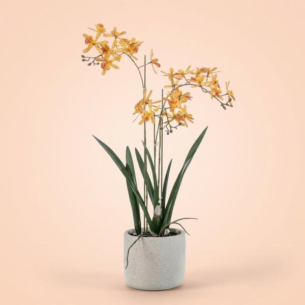 Renanthera Orchidee Geel & Oranje in pot – 56 cm – Kunstplant