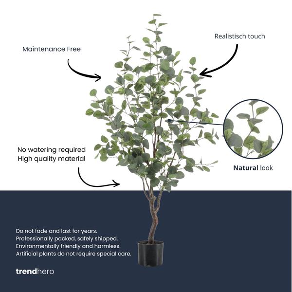 ARTIFICIAL – Eucalyptus kunstboom – 140 cm – Kunstplant