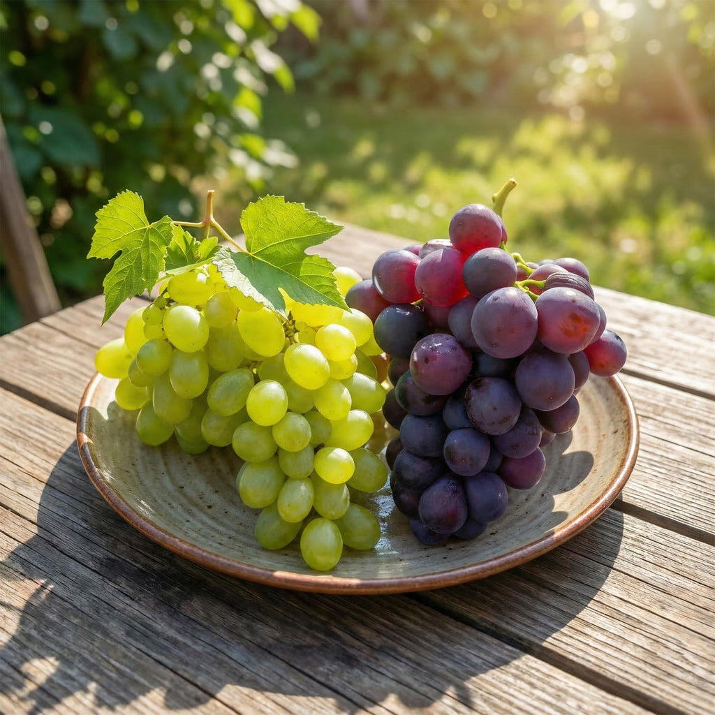 Fruitplant – Vitis vinifera Himrod – Vanessa – Druivenplant – Pitarm – Blauw & Witte Druif – 2 Planten – Pot 15cm – Hoogte 50cm